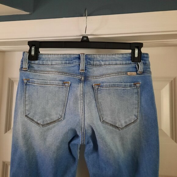 Kancan Jeans Womens 9/28 Low‎ Rise Skinny Ankle Distressed Raw Hem Boho Stretch - Picture 5 of 10